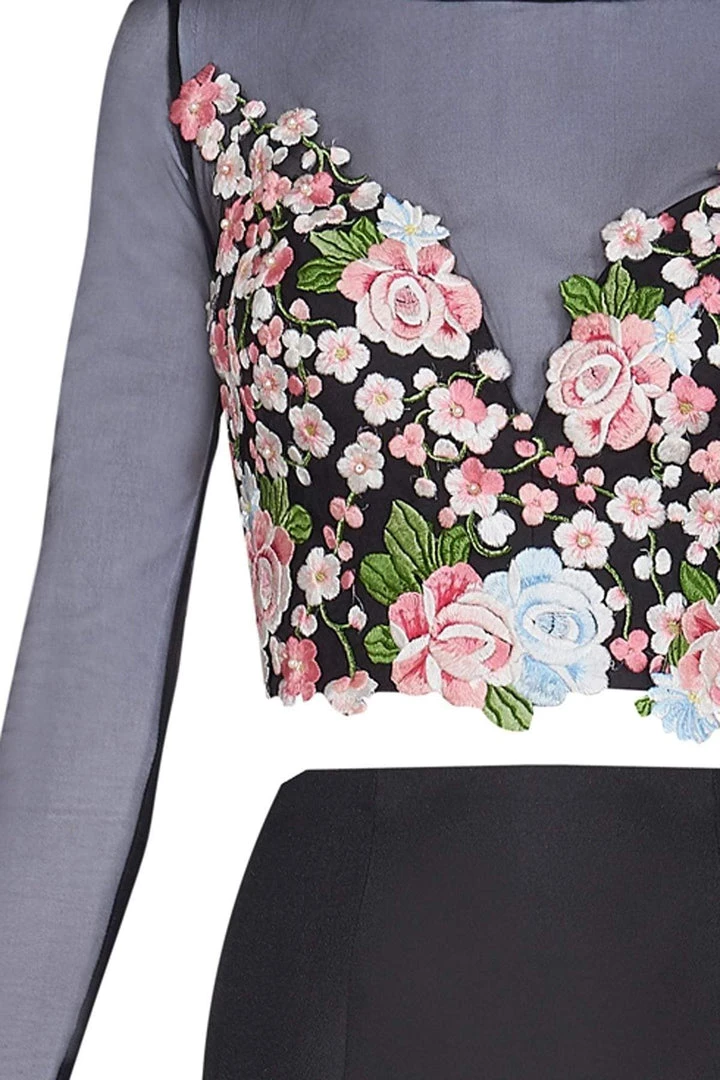 Formal Gowns Tarik Ediz - Floral Accented Mermaid Dress 50004 8 Formal Gowns Tarik Ediz - Floral Accented Mermaid Dress 50004