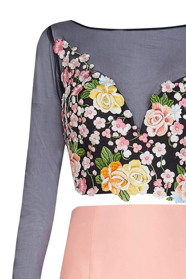 Formal Gowns Tarik Ediz - Floral Accented Mermaid Dress 50004 10 Formal Gowns Tarik Ediz - Floral Accented Mermaid Dress 50004