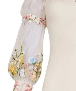 Tarik Ediz - Floral Accented Sheath Dress 50001 Formal Gowns 16 Tarik Ediz - Floral Accented Sheath Dress 50001 Formal Gowns