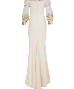 Tarik Ediz - Floral Accented Sheath Dress 50001 Formal Gowns 17 Tarik Ediz - Floral Accented Sheath Dress 50001 Formal Gowns