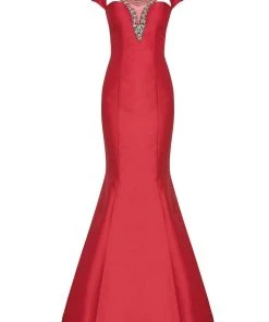 Tarik Ediz - Floral Crystal Accented Mermaid Gown 50019