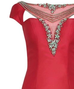 Tarik Ediz - Floral Crystal Accented Mermaid Gown 50019