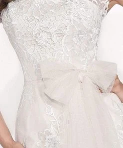 Cocktail Dresses Tarik Ediz - Floral Lace Cocktail Dress 90450