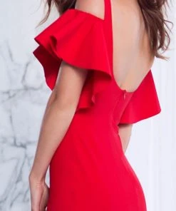 Formal Gowns Tarik Ediz - Fluttery Cold Shoulder Gown 50044 11 Formal Gowns Tarik Ediz - Fluttery Cold Shoulder Gown 50044