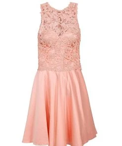 Tarik Ediz - Illusion Neck A-Line Short Dress 90419 Cocktail Dresses