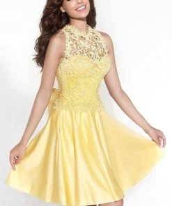 Tarik Ediz - Illusion Neck A-Line Short Dress 90419 Cocktail Dresses