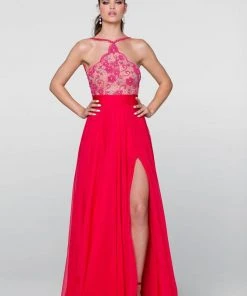 Tarik Ediz - Jeweled Halter Neck Dress 50088 Formal Gowns