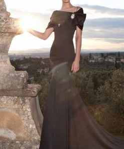 Formal Gowns Tarik Ediz - Jeweled Off-Shoulder Gown 92614 9 Formal Gowns Tarik Ediz - Jeweled Off-Shoulder Gown 92614