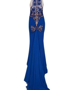 Tarik Ediz - Lace Halter Neck Gown 92528