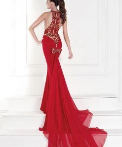 Tarik Ediz - Lace Halter Neck Gown 92528