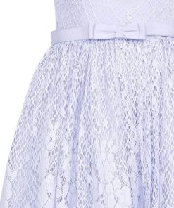 Cocktail Dresses Tarik Ediz - Lace Illusion Halter Neck Dress 50082