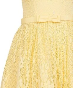 Cocktail Dresses Tarik Ediz - Lace Illusion Halter Neck Dress 50082