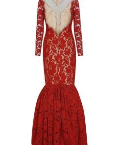 Tarik Ediz - Lace Illusion High Neck Mermaid Dress 50050 21 Tarik Ediz - Lace Illusion High Neck Mermaid Dress 50050