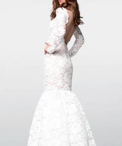 Tarik Ediz - Lace Illusion High Neck Mermaid Dress 50050 14 Tarik Ediz - Lace Illusion High Neck Mermaid Dress 50050