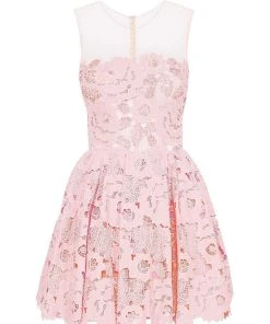 Tarik Ediz - Lace Illusion Jewel Neck A-line Dress 50071 Cocktail Dresses 14 Tarik Ediz - Lace Illusion Jewel Neck A-line Dress 50071 Cocktail Dresses