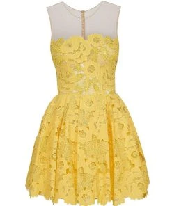 Tarik Ediz - Lace Illusion Jewel Neck A-line Dress 50071 Cocktail Dresses 17 Tarik Ediz - Lace Illusion Jewel Neck A-line Dress 50071 Cocktail Dresses