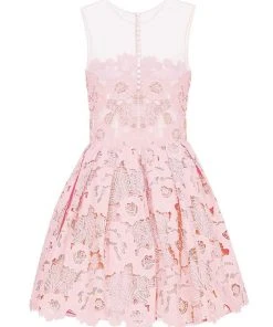 Tarik Ediz - Lace Illusion Jewel Neck A-line Dress 50071 Cocktail Dresses 16 Tarik Ediz - Lace Illusion Jewel Neck A-line Dress 50071 Cocktail Dresses