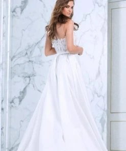 Tarik Ediz - Lace Illusion Neck A-Line Gown 50072 5 Tarik Ediz - Lace Illusion Neck A-Line Gown 50072