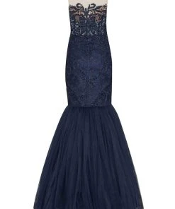 Tarik Ediz - Lace Illusion Neck Dress 50061 Formal Gowns 15 Tarik Ediz - Lace Illusion Neck Dress 50061 Formal Gowns