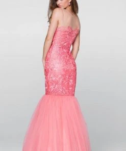 Tarik Ediz - Lace Illusion Neck Dress 50061 Formal Gowns 10 Tarik Ediz - Lace Illusion Neck Dress 50061 Formal Gowns