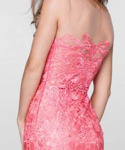 Tarik Ediz - Lace Illusion Neck Dress 50061 Formal Gowns 12 Tarik Ediz - Lace Illusion Neck Dress 50061 Formal Gowns