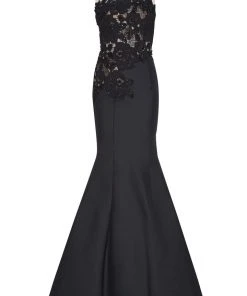 Formal Gowns Tarik Ediz - Lace Illusion Neck Mermaid Gown 50070