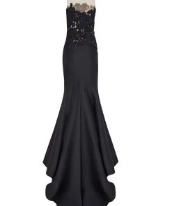 Formal Gowns Tarik Ediz - Lace Illusion Neck Mermaid Gown 50070