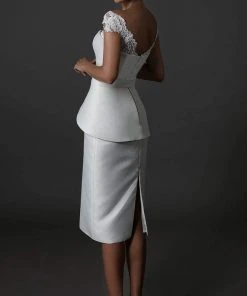 Cocktail Dresses Tarik Ediz - Lace Off Shoulder Sheath Dress 96134 - 1 Pc Black In Size 12 Available