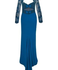Tarik Ediz - Lace Sleeved Gown 92543