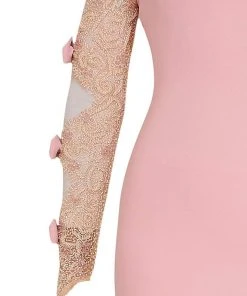 Formal Gowns Tarik Ediz - Lace V-Neck Gown 92571