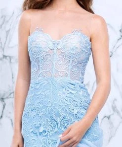 Tarik Ediz - Lavish Lace Sheer Evening Dress 50103 Formal Gowns 8 Tarik Ediz - Lavish Lace Sheer Evening Dress 50103 Formal Gowns