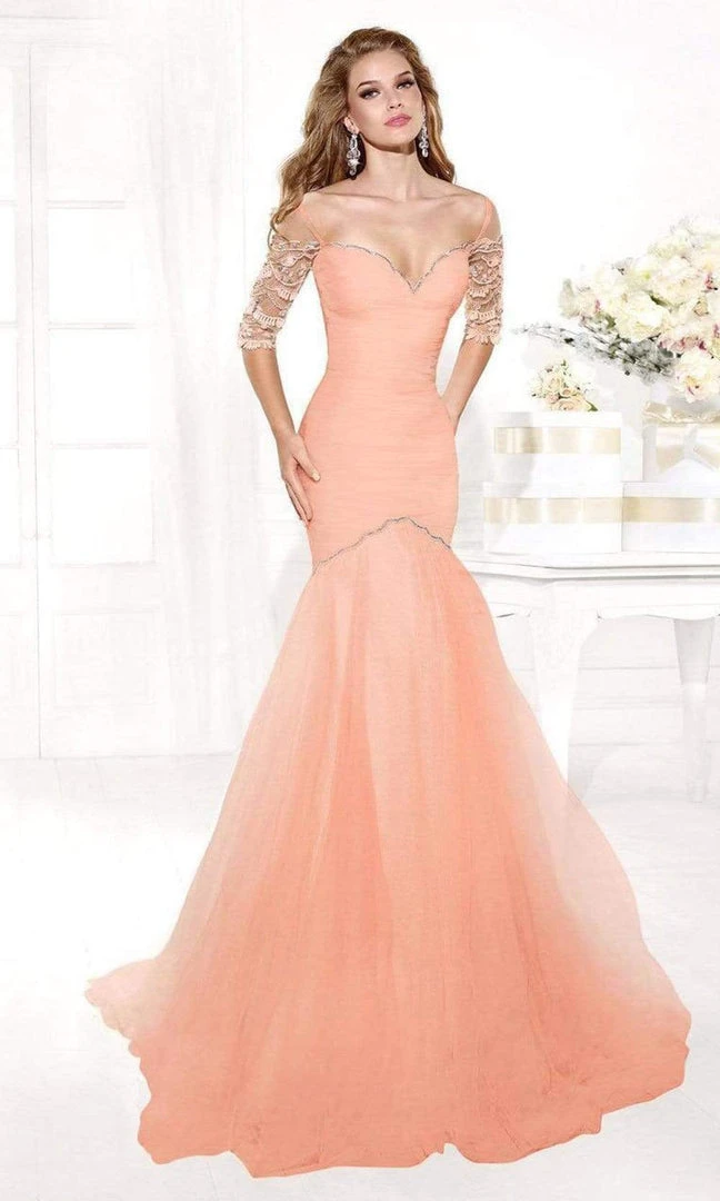 Tarik Ediz - Mte92372 Bejeweled Illusion Sleeve Fitted Trumpet Gown 6 Tarik Ediz - Mte92372 Bejeweled Illusion Sleeve Fitted Trumpet Gown