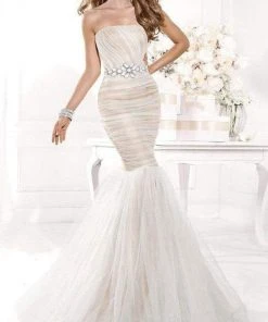 Tarik Ediz - Mte92378 Strapless Ruched Trumpet Gown