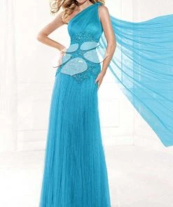 Tarik Ediz - Mte92384 Asymmetrical Ruched Illusion Sash Gown 7 Tarik Ediz - Mte92384 Asymmetrical Ruched Illusion Sash Gown