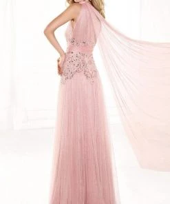 Tarik Ediz - Mte92384 Asymmetrical Ruched Illusion Sash Gown 6 Tarik Ediz - Mte92384 Asymmetrical Ruched Illusion Sash Gown