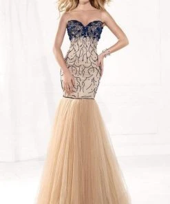 Tarik Ediz - MTE92390 Illusion Sweetheart Open Back Trumpet Gown Formal Gowns