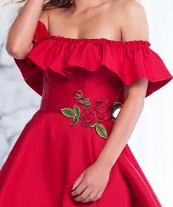 Cocktail Dresses Tarik Ediz - Off-Shoulder A-line Dress 50033