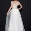 Formal Gowns Tarik Ediz - Off-Shoulder Tulle Gown 92501