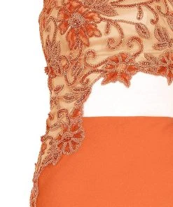 Tarik Ediz - One Shoulder Illusion Beaded Gown 92541 Formal Gowns