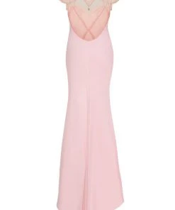 Tarik Ediz - Pearl Accented Trumpet Dress 50098 Formal Gowns