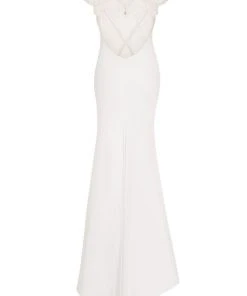 Tarik Ediz - Pearl Accented Trumpet Dress 50098 Formal Gowns