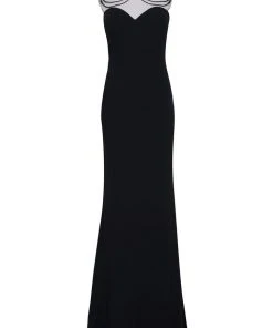 Formal Gowns Tarik Ediz - Pearl Embellished Sheath Dress 50084 16 Formal Gowns Tarik Ediz - Pearl Embellished Sheath Dress 50084