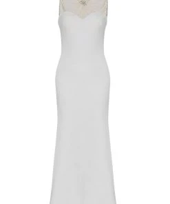 Formal Gowns Tarik Ediz - Pearl Embellished Sheath Dress 50084 19 Formal Gowns Tarik Ediz - Pearl Embellished Sheath Dress 50084