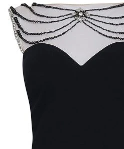 Formal Gowns Tarik Ediz - Pearl Embellished Sheath Dress 50084 17 Formal Gowns Tarik Ediz - Pearl Embellished Sheath Dress 50084