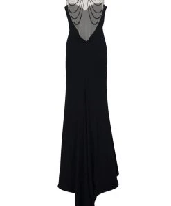 Formal Gowns Tarik Ediz - Pearl Embellished Sheath Dress 50084 18 Formal Gowns Tarik Ediz - Pearl Embellished Sheath Dress 50084