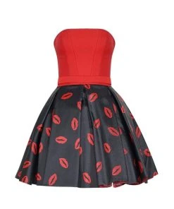 Tarik Ediz - Print Straight Across Neck Dress 50110