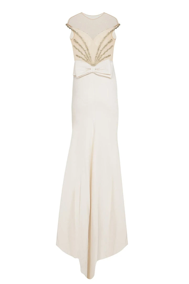 Tarik Ediz - Rhinestone Accented Sheath Gown 50097 13 Tarik Ediz - Rhinestone Accented Sheath Gown 50097