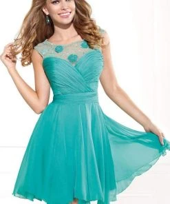 Cocktail Dresses Tarik Ediz - Scoop Neck A-Line Cocktail Dress 90369