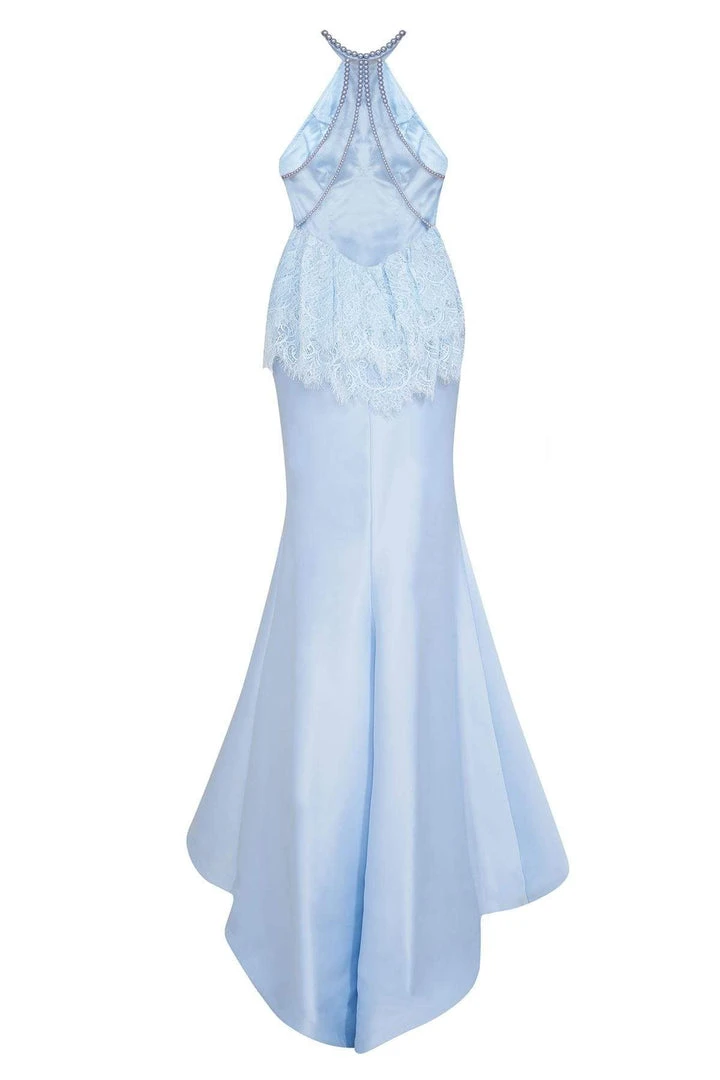 Formal Gowns Tarik Ediz Sheer Halter Neck Mermaid Evening Dress 50077 - 1 Pc Skyway Blue In Size 2 Available 8 Formal Gowns Tarik Ediz Sheer Halter Neck Mermaid Evening Dress 50077 - 1 Pc Skyway Blue In Size 2 Available