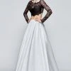 Tarik Ediz - Sheer Lace Taffeta Long Dress 93114